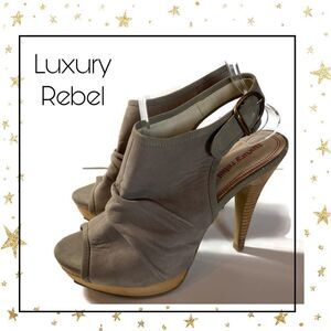 Luxury Rebel Grey Platform Heels 7.5  37.5